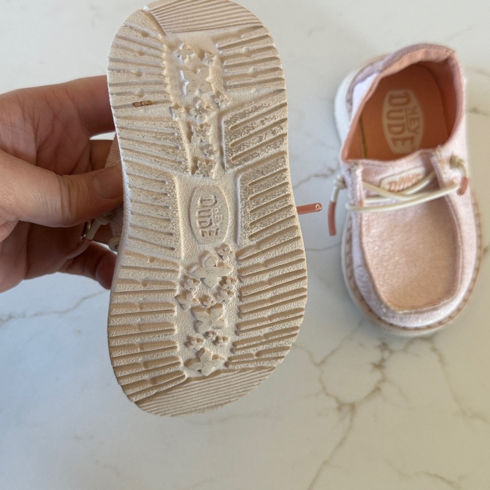 Hey Dude Kids Light Pink Canvas Slip-On Sneakers - Picture 2 of 2